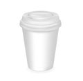 Vector realistic coffee container with a lid. cap for drinks, desserts and yogurt. 3D mockup. EPS10. Royalty Free Stock Photo